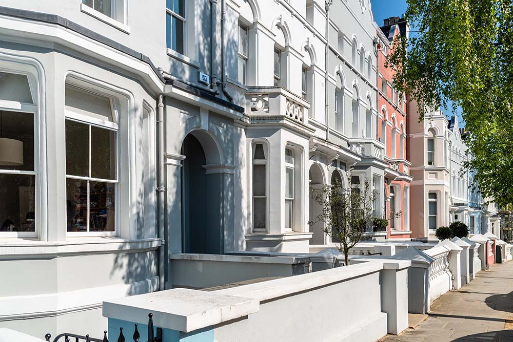Victorian houses in Notting Hill in London